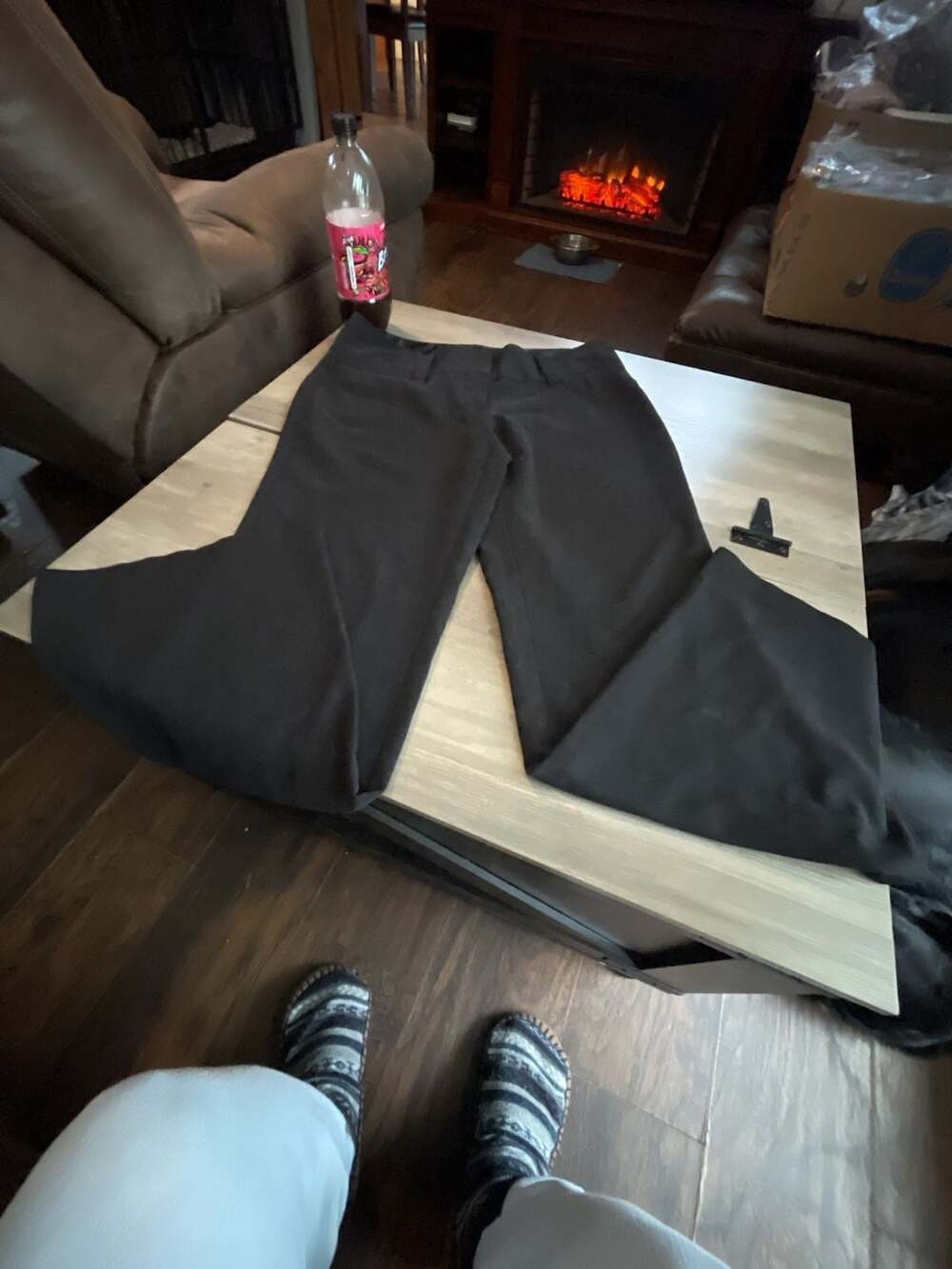 #D23 Maurices Pants Size 9/10R Black Flare Trousers